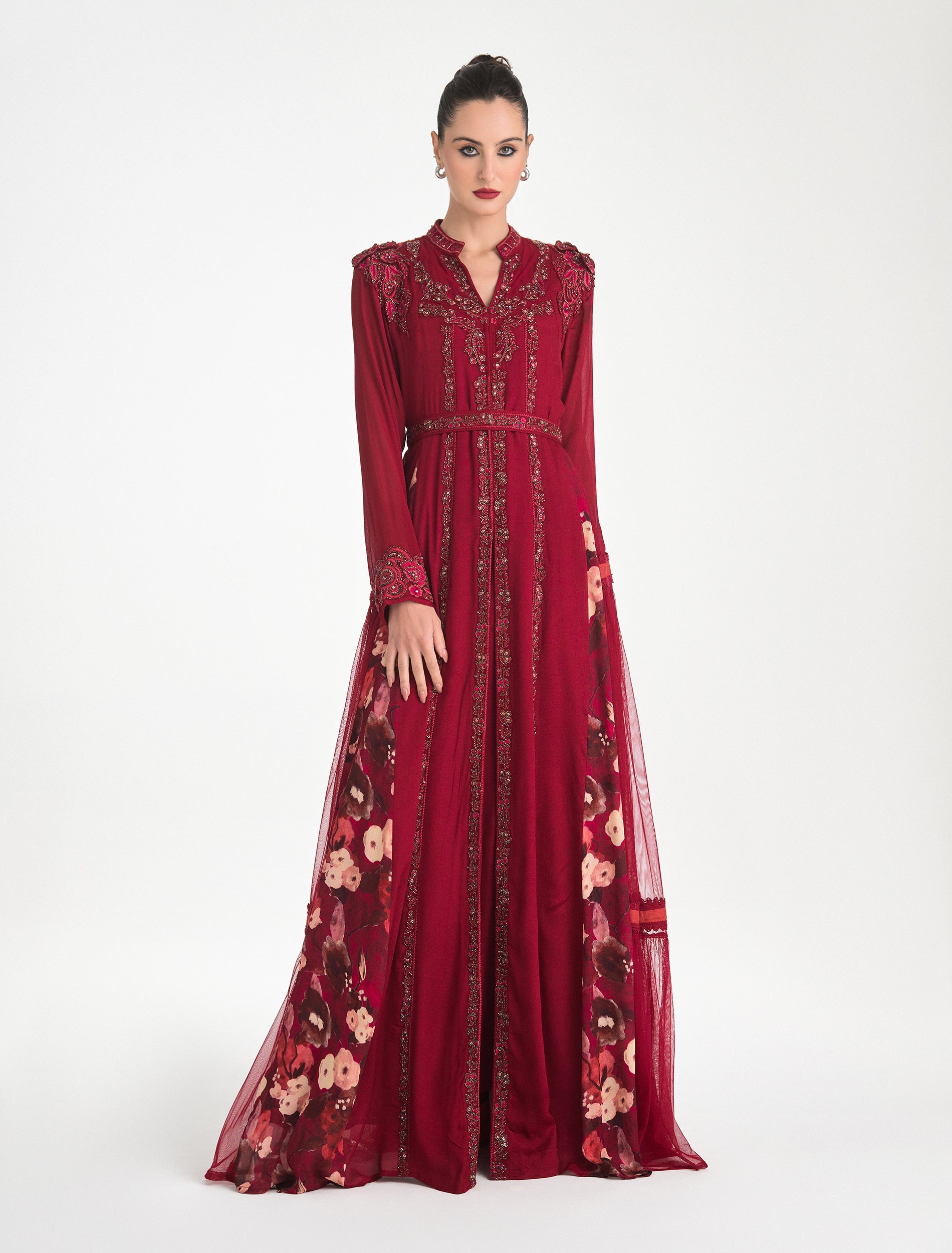 handmade embroidered dresses with elegance Tan Mini Dress with Hand Embroidery: Modern Indian Elegance S / Tan