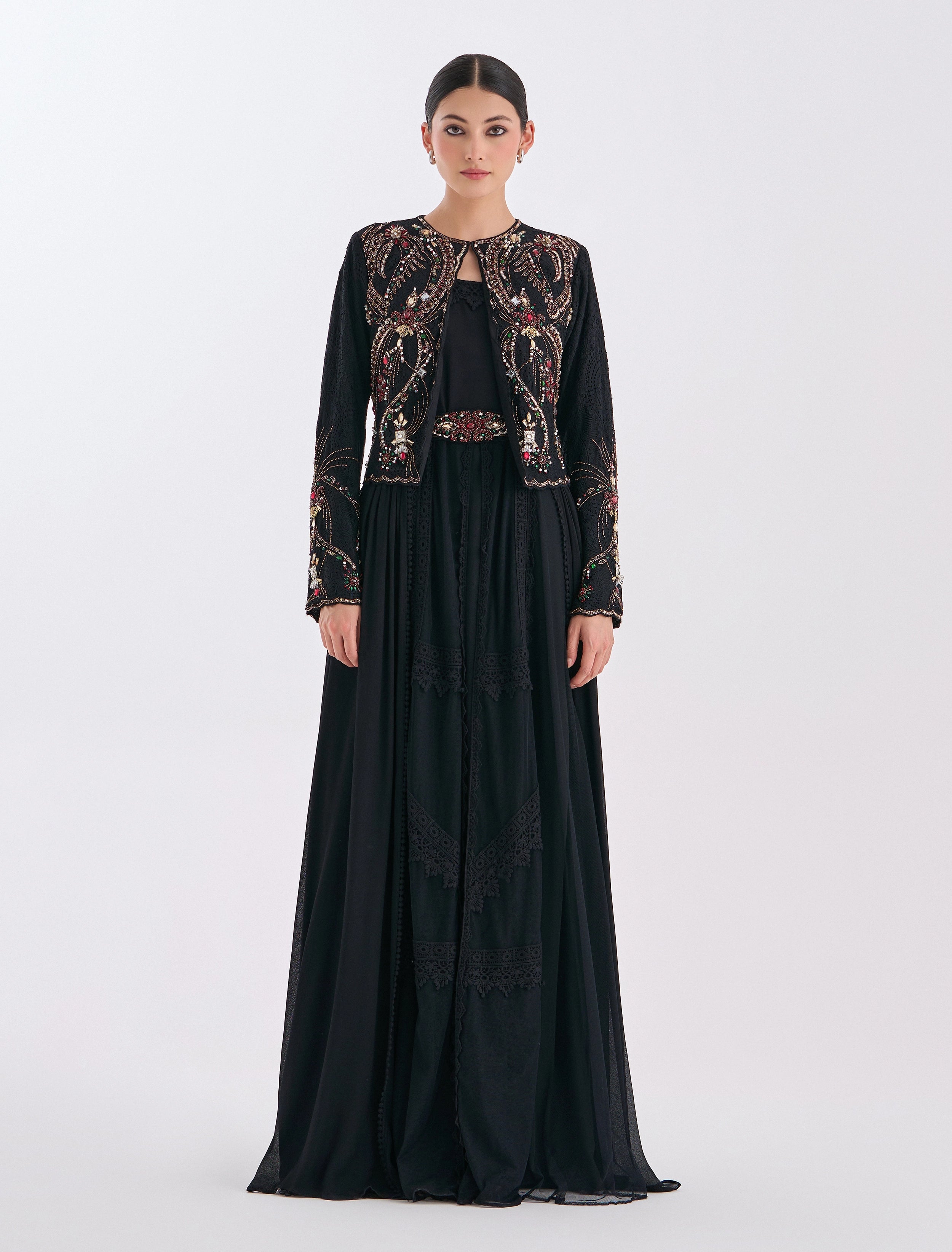 black jacket for evening dress Long women with a for soirées #Pashion UK Golden Globes 2026 ✨ Size:2XSmall