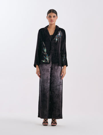 Hand-embroidered evening dress