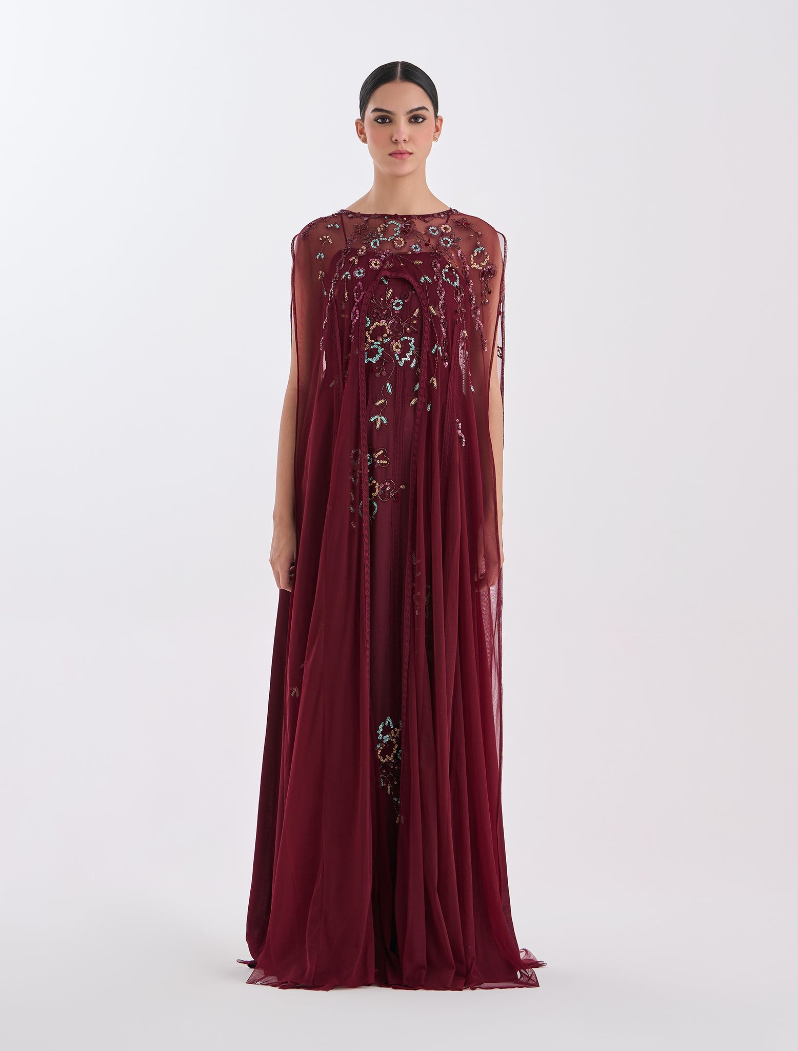 Hand-embroidered evening dress