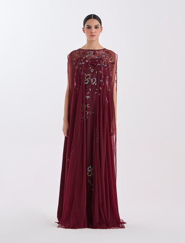 Hand-embroidered evening dress