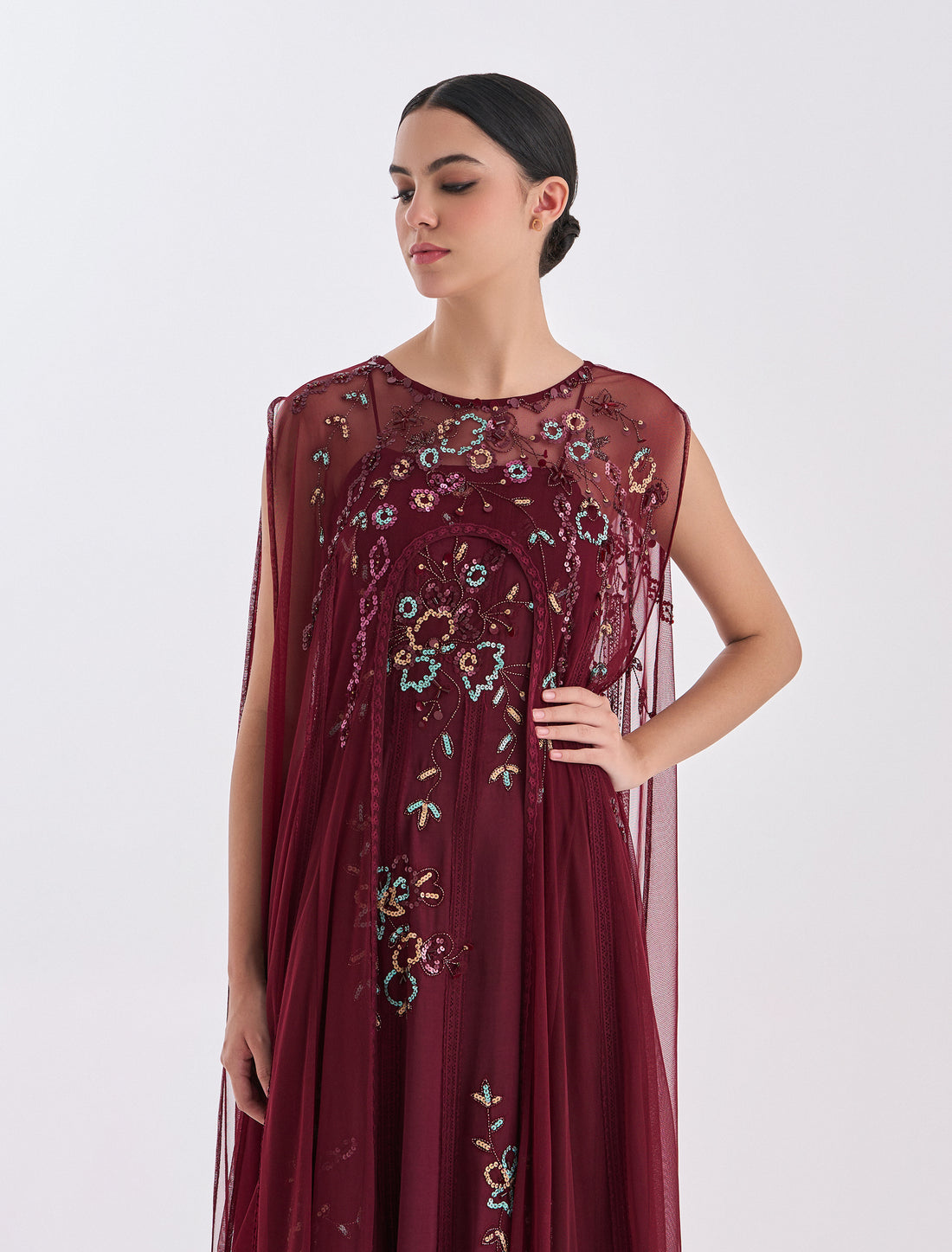 Hand-embroidered evening dress