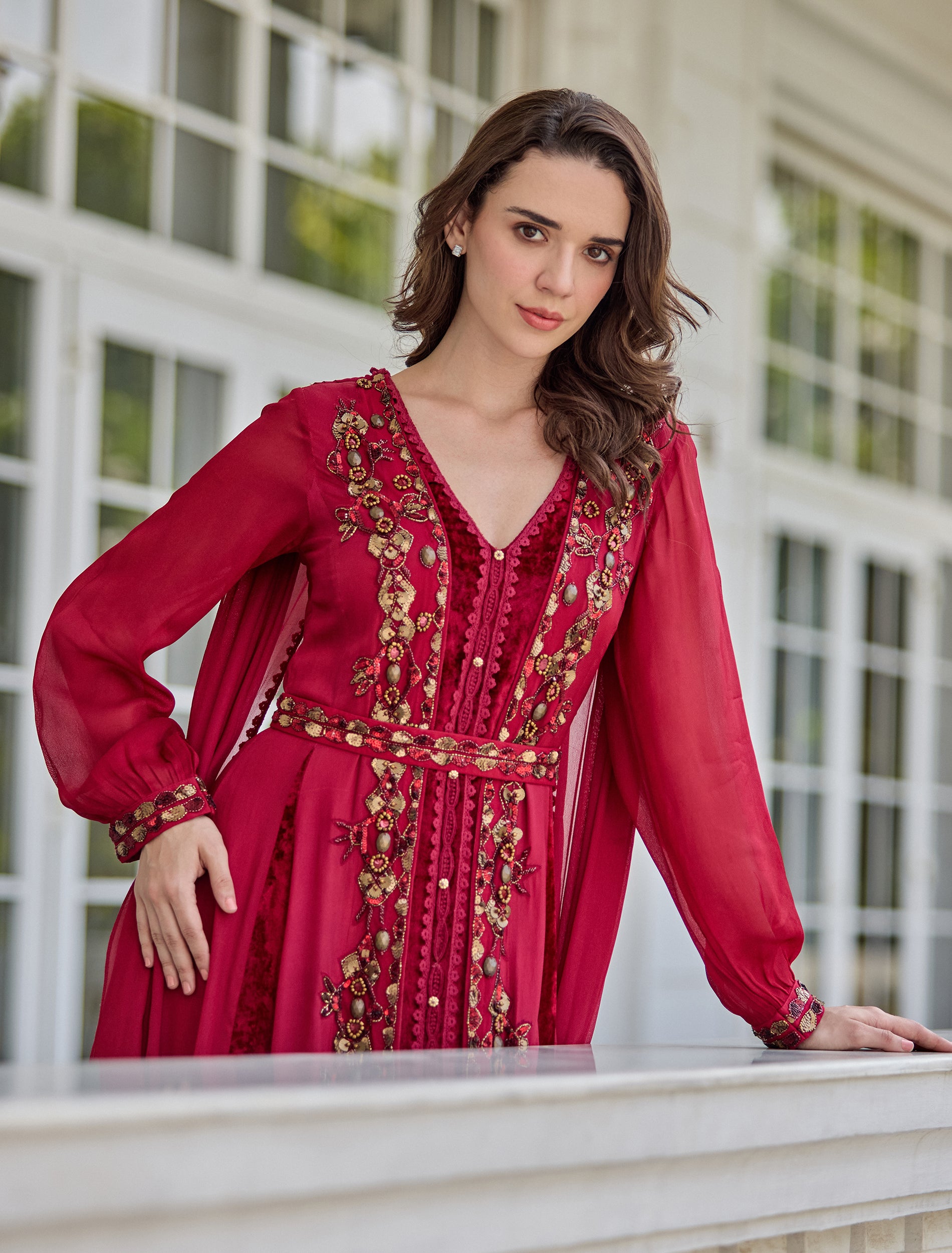 Fuchsia dress for winter events