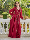 Maxi modest dress in fuchsia 