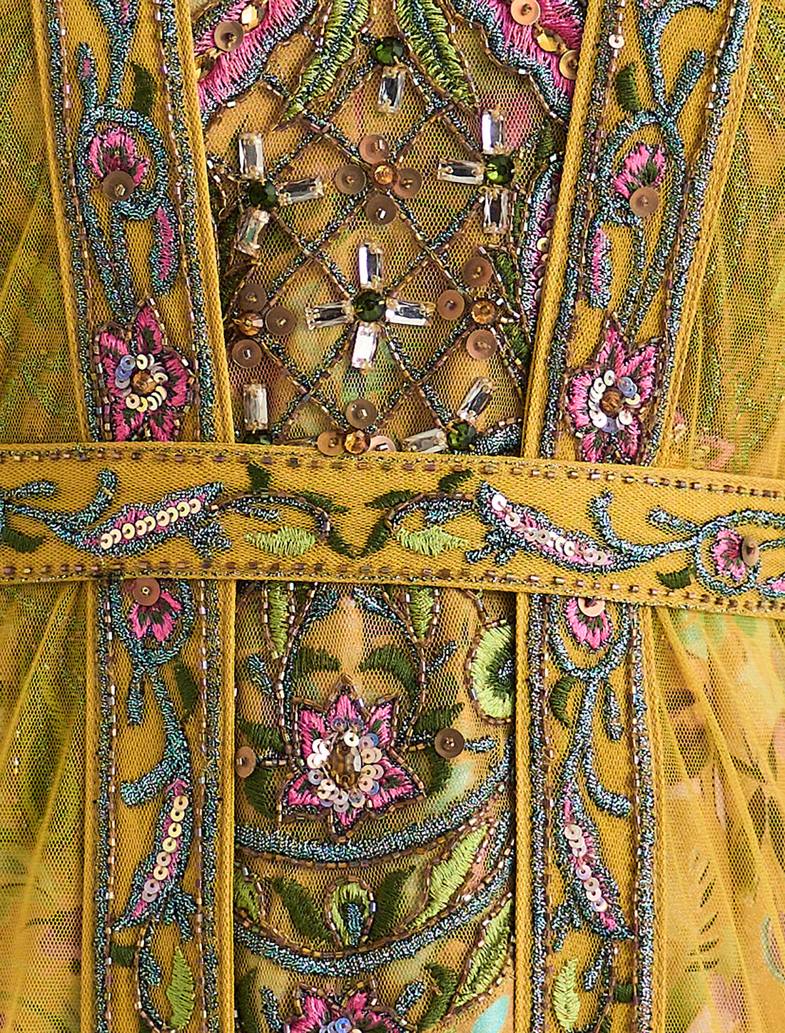 Women’s Yellow Floral Evening Dress