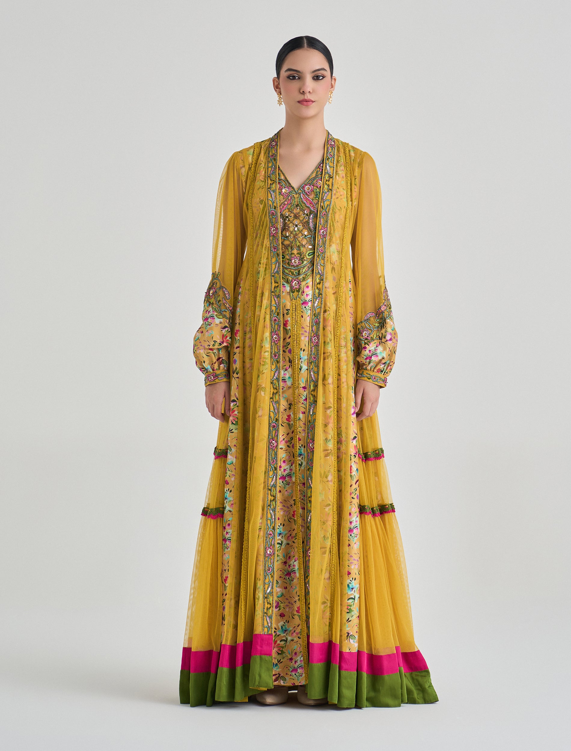  فستان بوهيمي بتفاصيل زهرية من شالكي