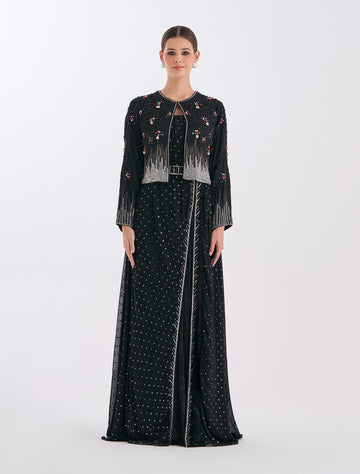 An attractively designed and embroidered occasion dress