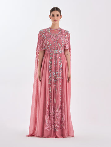 Hand-embroidered evening dress