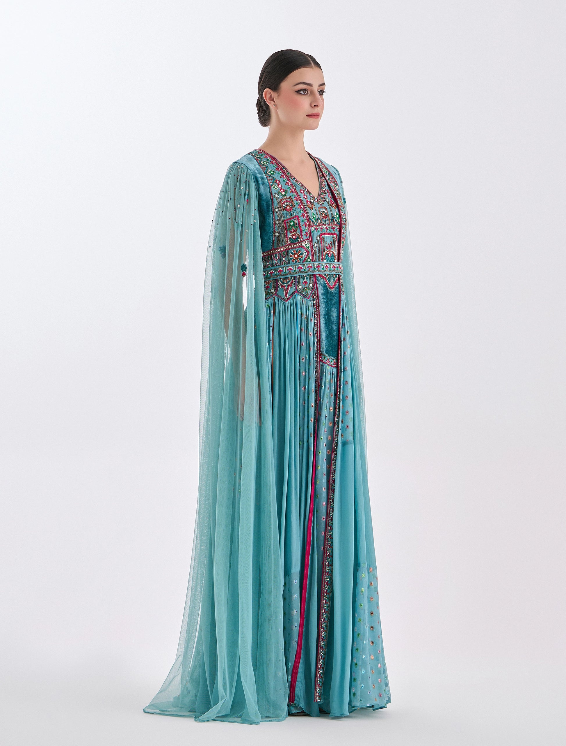 turquoise winter dress Lumi Maxi Dress
