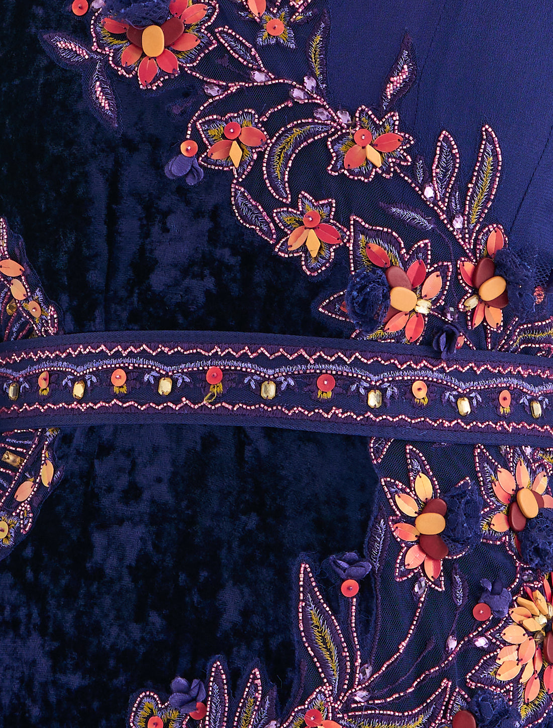 Hand-embroidered evening dress