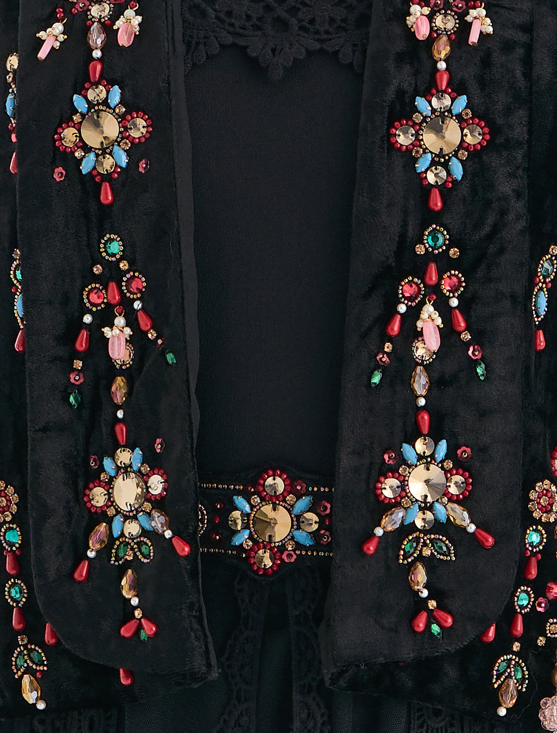 Hand-embroidered evening dress