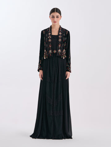 Hand-embroidered evening dress