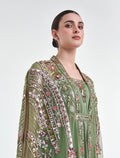 فستان سهرة اخضر مطرز بتطريز يدوي فاخر
Green dress for evenings with refined hand embroidery