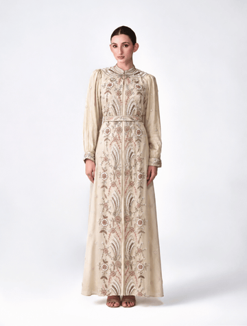 Shalky Ivory Embroidered Maxi Dress