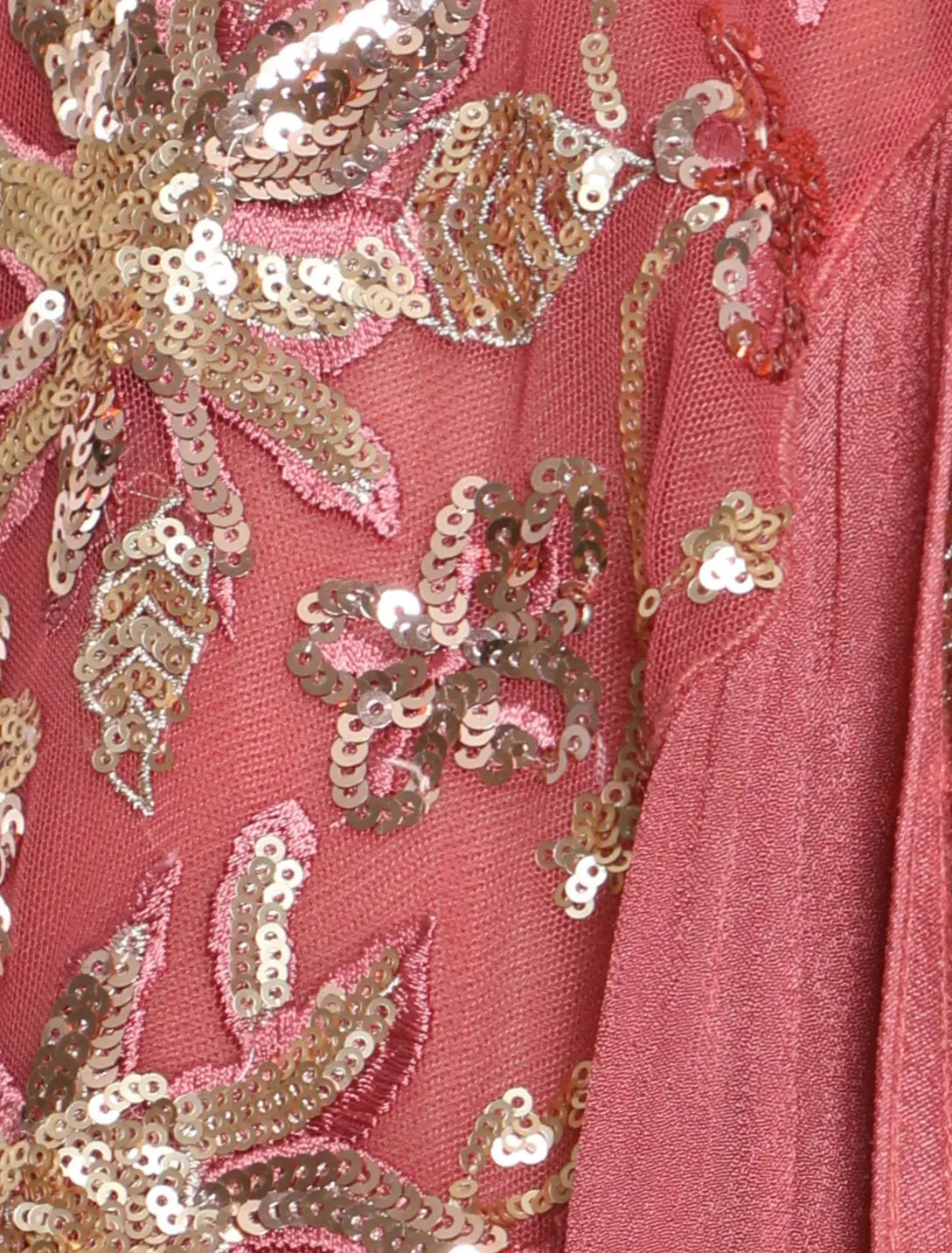 Ruffled Pink Evening Dress