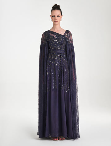 Hand-embroidered evening dress