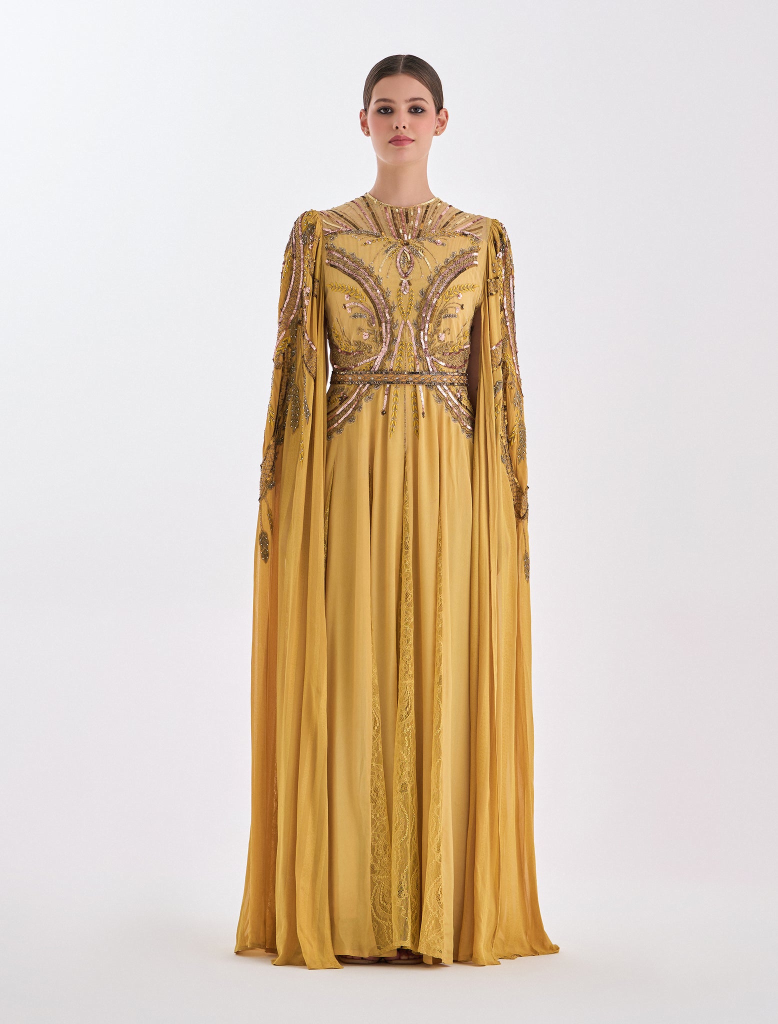 Tulle & Lace Dress with Hand Embroidery