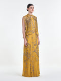فستان اصفر خردلي بستايل بدون اكمام
mustard yellow dress with a sleeveless design