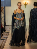 فستان تل مطرز طويل مع كاب  تل 
Long tulle dress with cape