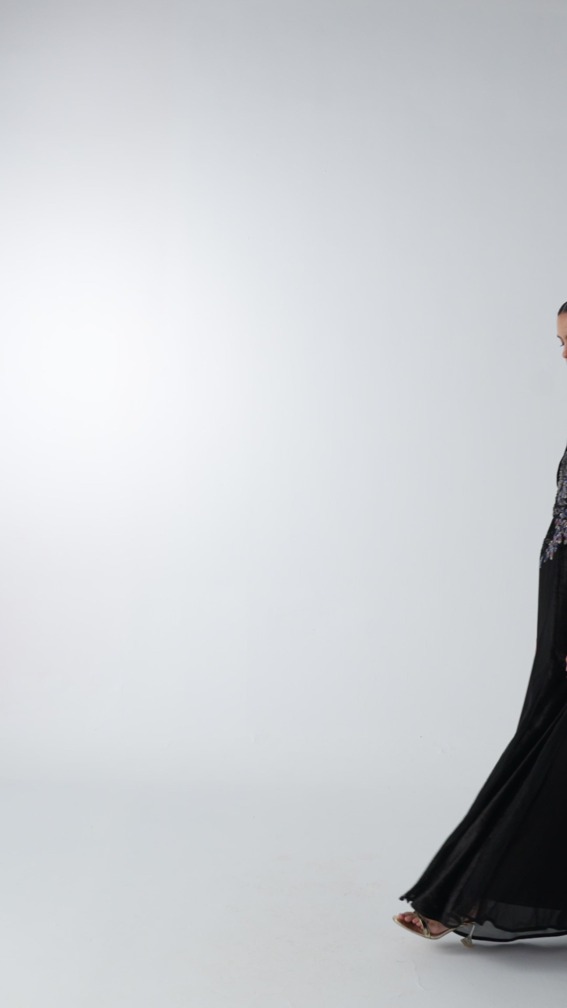 maxi evening dress in black