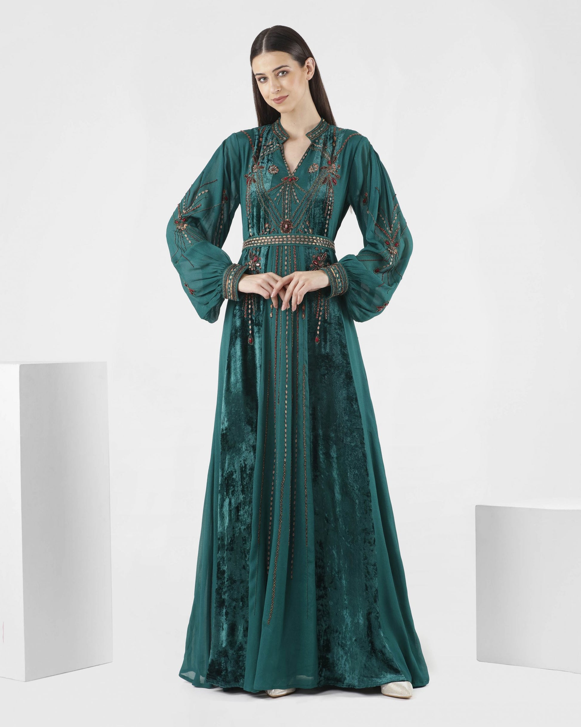 Raytan Dress-Royal Green Evening Dress Raytan Dress-Royal Green Evening Dress